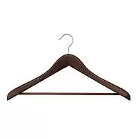 The Container Store Coat Hanger with Ribbed Bar Stained Birch