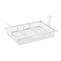 Shallow Divided 3-Tier Cart Drawer White