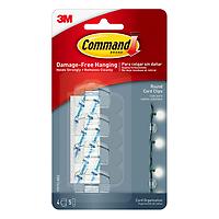 Command Round Cord Clips Clear Pkg/4