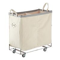 Steele Canvas Double Sorter Laundry Cart Natural/Grey