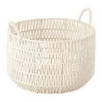 The Container Store Luna Round Cotton Laundry Basket Natural