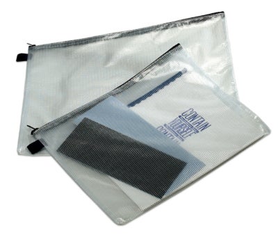 Zippered Vinyl & Mesh Pouches