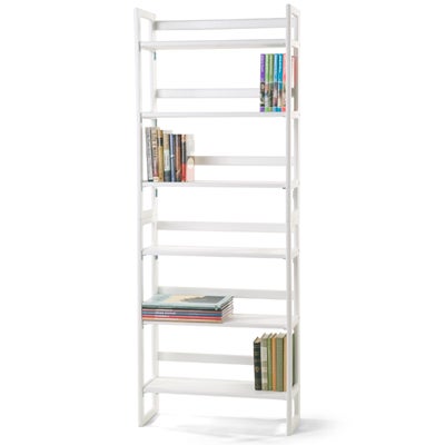 2 Stackable Folding Bookshelves White