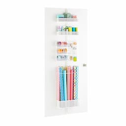 White Elfa Utility Mesh Gift Packaging Over the Door Rack Solution