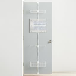 White Elfa Utility Mesh Gift Packaging Over the Door Rack Solution