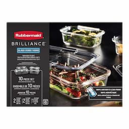 Rubbermaid Brilliance Glass Food Storage Container Set of Ten