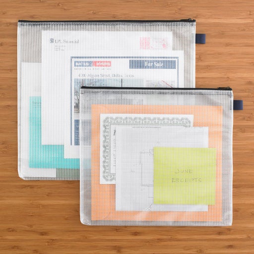 Zippered Vinyl & Mesh Pouches The Container Store