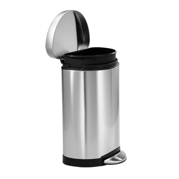Simplehuman Stainless Steel 2 6 Gal Semi Round Step Trash Can The Container Simplehuman Stainless Steel 2 6 Gal, Half Round Trash Can