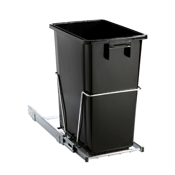 Black 8 gal. Under the Cabinet Pull-Out Trash Can | The Container ... - Pull-Out Trash Can Black
