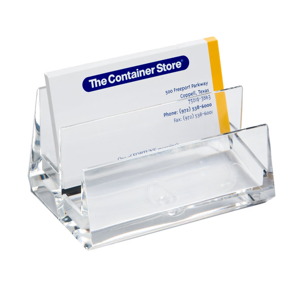 2 New Desktop Business Card Holder Display Clear Plastic Acrylic FREE SHIP AZM 