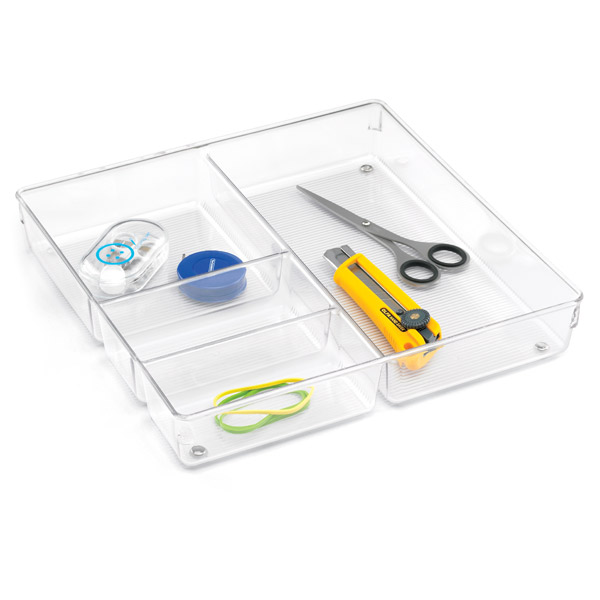 Idesign Linus 4 Section Drawer Organizer The Container Store