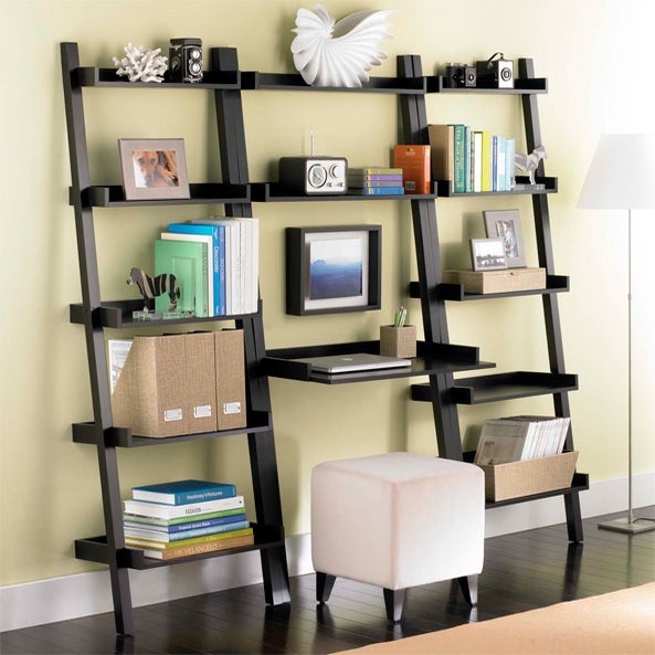 Leaning Bookcase Java Linea Ladder Shelf The Container Linea Leaning Desk Bookcases Solution Java
