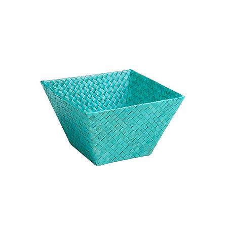 Small Square Pandan Basket Turquoise