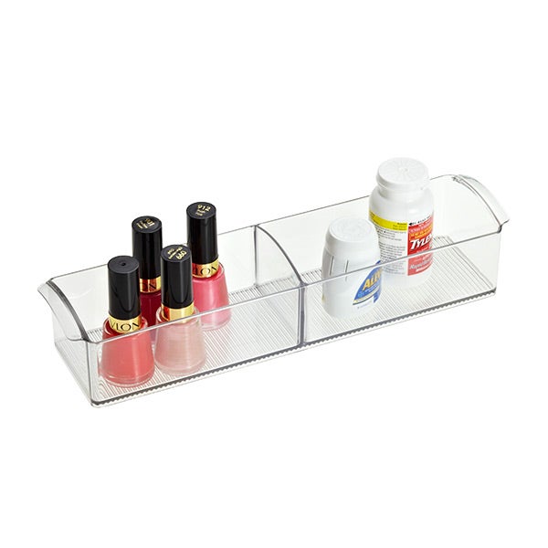 iDesign Bathroom Medicine Drawer Organizer Storage Caddy, 12 x 3 x 2.5,  Clear