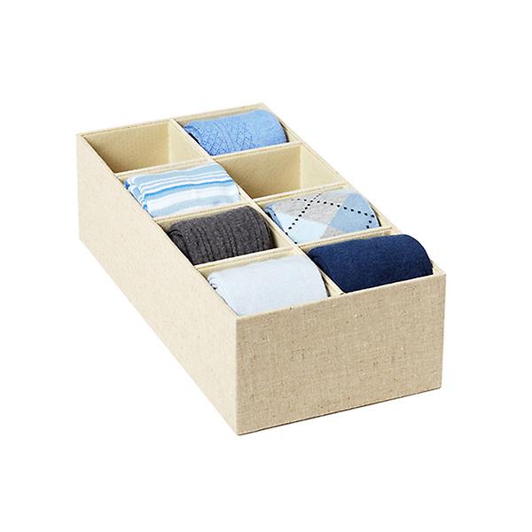 Cambridge 3-Section Drawer Organizer Linen, 14 Sq. x 4 H | The Container Store