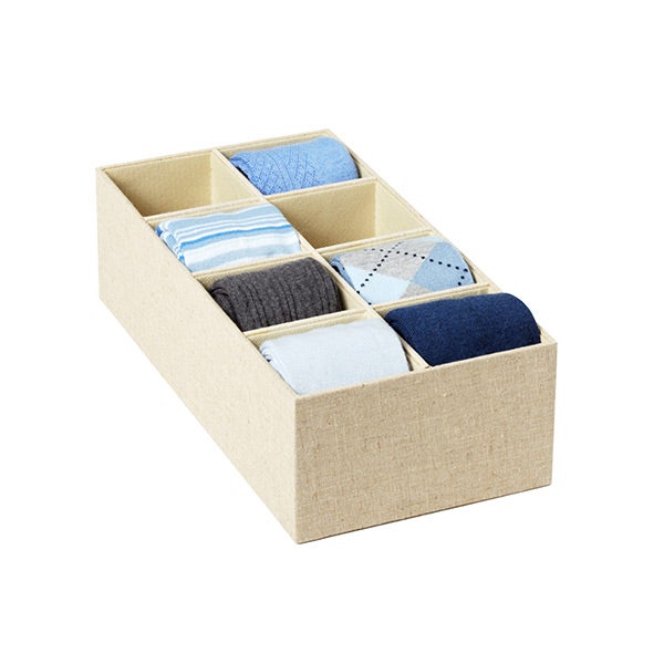 Cambridge 3-Section Drawer Organizer Linen, 14 Sq. x 4 H | The Container Store