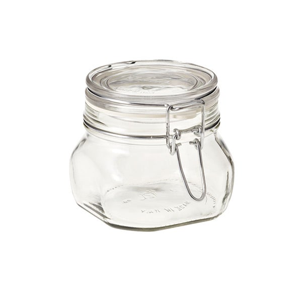 Square Glass Container With Snap Lid Small