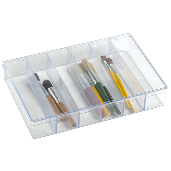 Portable Plastic 6-Compartment Storage Container Small Case Box Transparent R1Z6