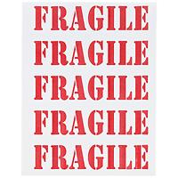 Fragile Labels Red Pkg/25