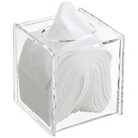 Hinged-Lid Boutique Tissue Box Clear