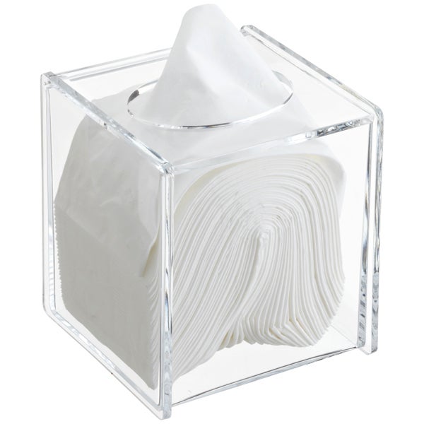 Modern Acrylic Tissue Box Desk Organizer with Storage Drawer