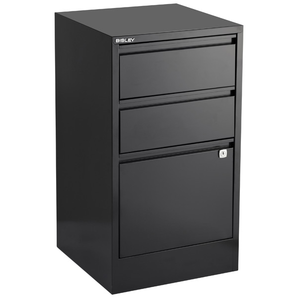 bisley black 2- & 3-drawer locking filing cabinets | the container store