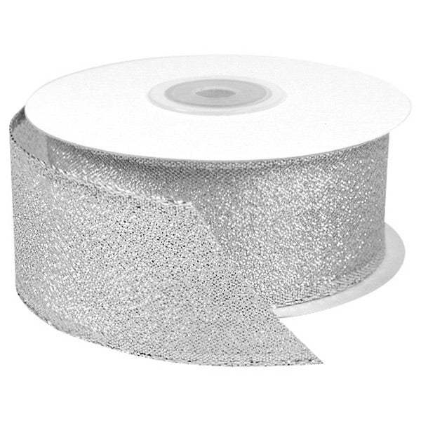 Silver Metallic Wired Ribbon