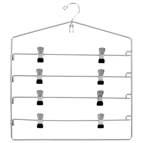 Chrome Metal 4-Tier Swing-Arm Skirt Hanger