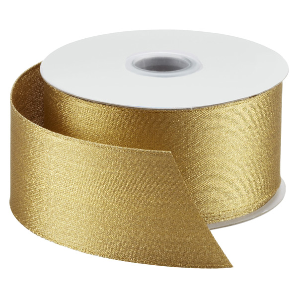 Caspari Metallic Gold & Gold Wired Ribbon - 8 Yard Spool