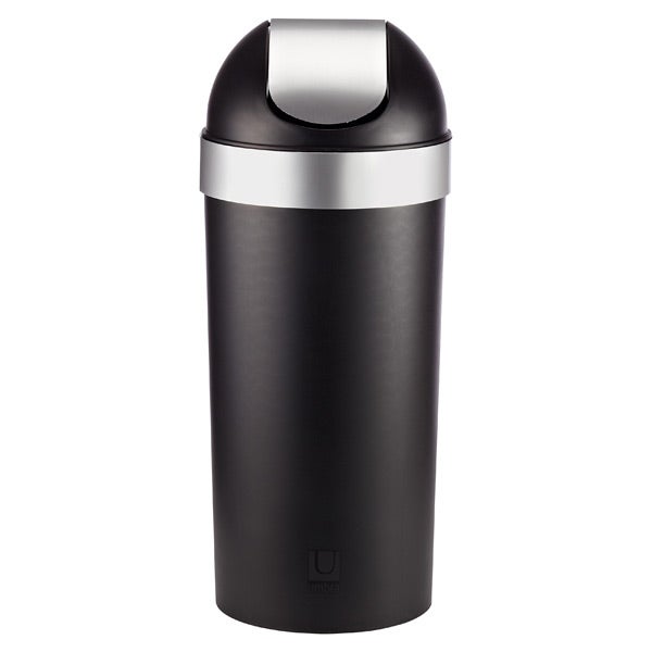 Umbra Black Venti 16 5 Gal Trash Can The Container Trash Can Umbra 16 5 Gal Venti Black Silver