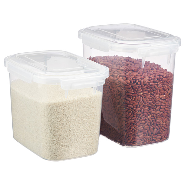 2.9 gal & 4.2 gal Lustroware Airtight Jumbo Stackable Food Containers2 Set 