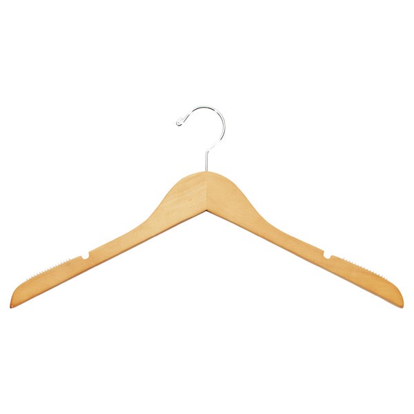Wood Hangers Basic Natural Wooden The Container Basic Blouse Hanger Natural Pkg 6