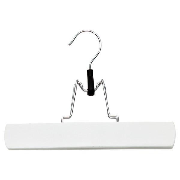 White Wooden Trouser Clamp Skirt Hanger The Container Skirt Hanger White Trouser Clamp