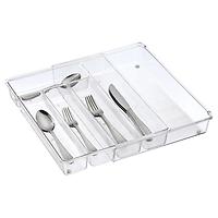 iDESIGN Linus Expandable Cutlery Organizer Clear