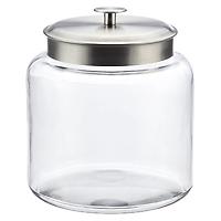 Anchor Hocking Glass Slant Jar with Metal Lid