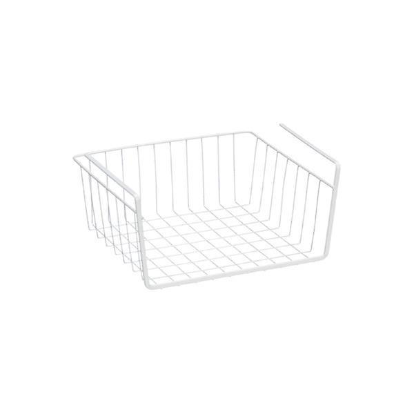 Rectangular Undershelf Storage Basket Snug Fit Arms Iron Wire