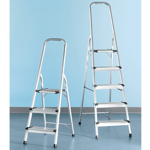 Step Ladder 3 5 Step Aluminum Ladders The Container Store