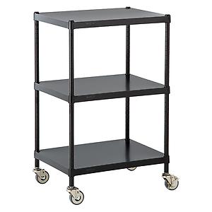 InterMetro Solid Shelf Serving Cart Black