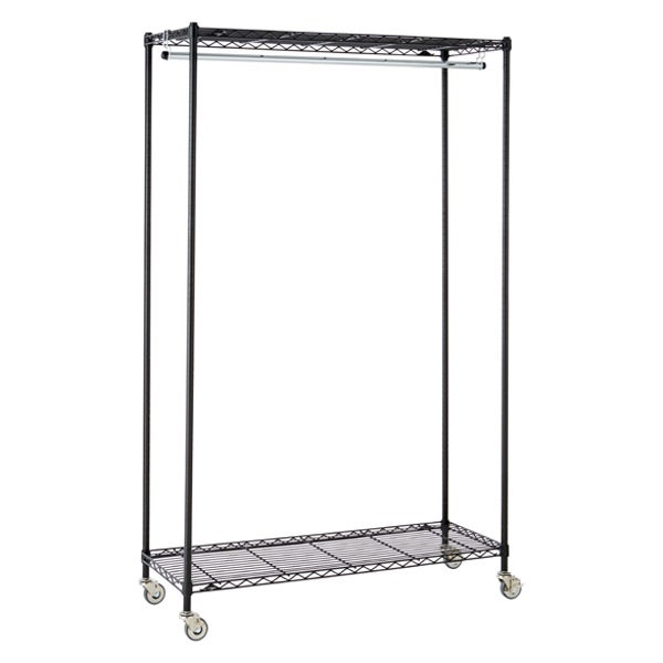 Large Closet Organizer with Hooks Heavy Duty Garment Rack w/  Shelves&Hanging Rod