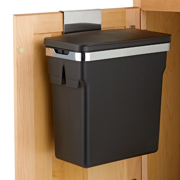 simplehuman black in-cabinet 2.6 gal. trash can