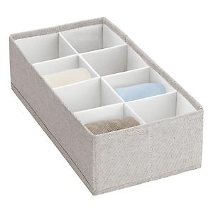8-Section Adjustable Twill Drawer Organizer Cocoa