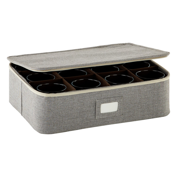 Brown Twill Wine Glass Storage Case The Container Store