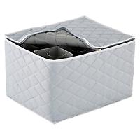 Quilted Stemware Storage Case Grey