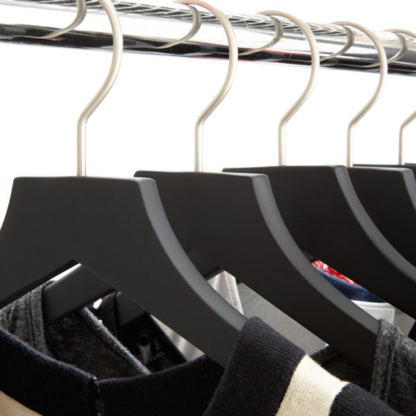 Basic Black Soft Matte Wooden Hangers The Container