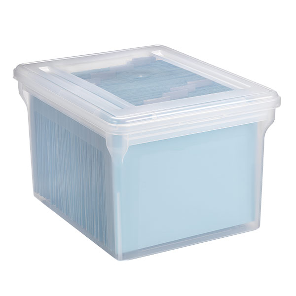 Onschuld sponsor esthetisch Clear Stackable File Tote Boxes | The Container Store