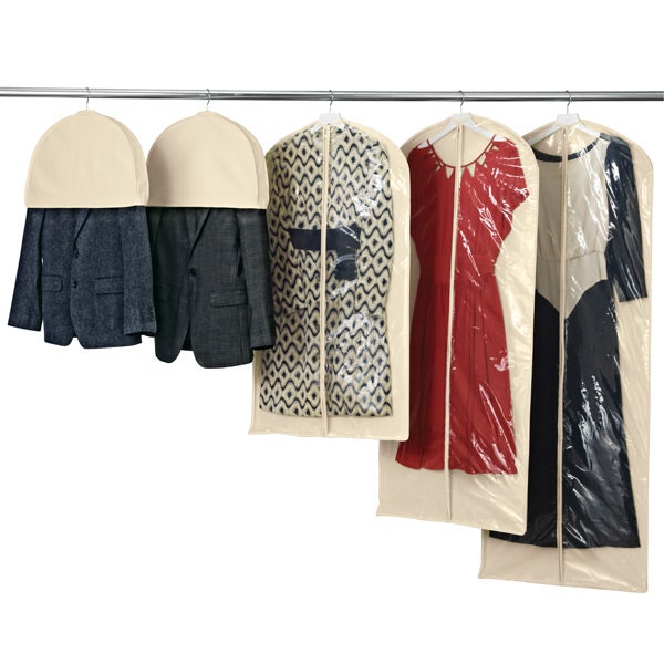 Juvale 50-Pack Long Plastic Garment Bags - Clear Hanging Clothes Covers For Gowns