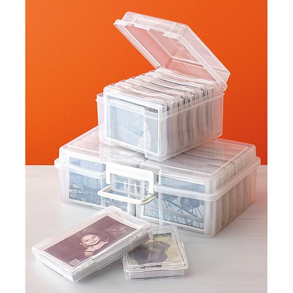  Novelinks Transparent 4 X 6 Photo Storage Boxes - 16 Inner  Photo Organizer Cases Photo Keeper Picture Storage Containers Box For Photos