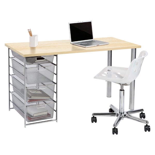Sand Platinum Elfa Mesh Component Desk The Container Sand Platinum Elfa Mesh Component Desk