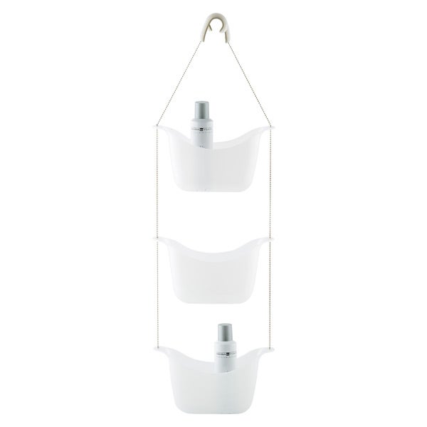 Douceur d'Intérieur - Plastic Hanging Shower Basket 24 x 9.5 x 25.6 cm White