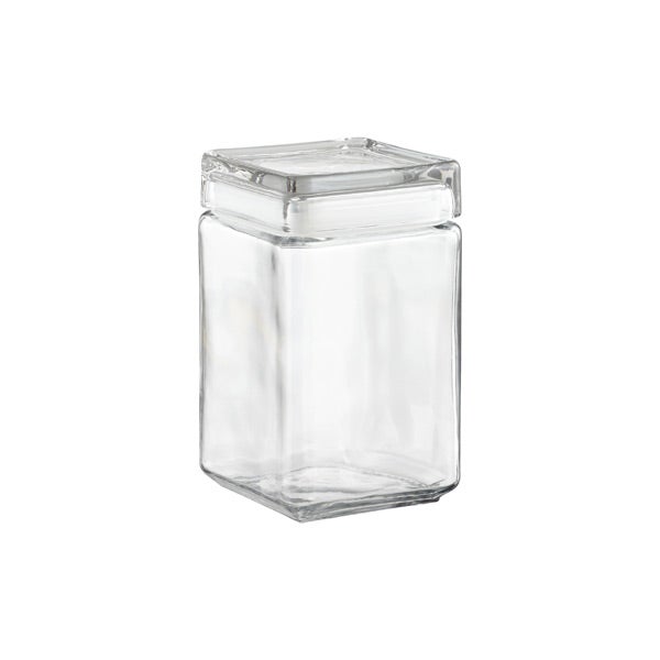 Anchor Hocking 85588R 1.5 Quart Stackable Square Clear Glass Storage Jar (Case O